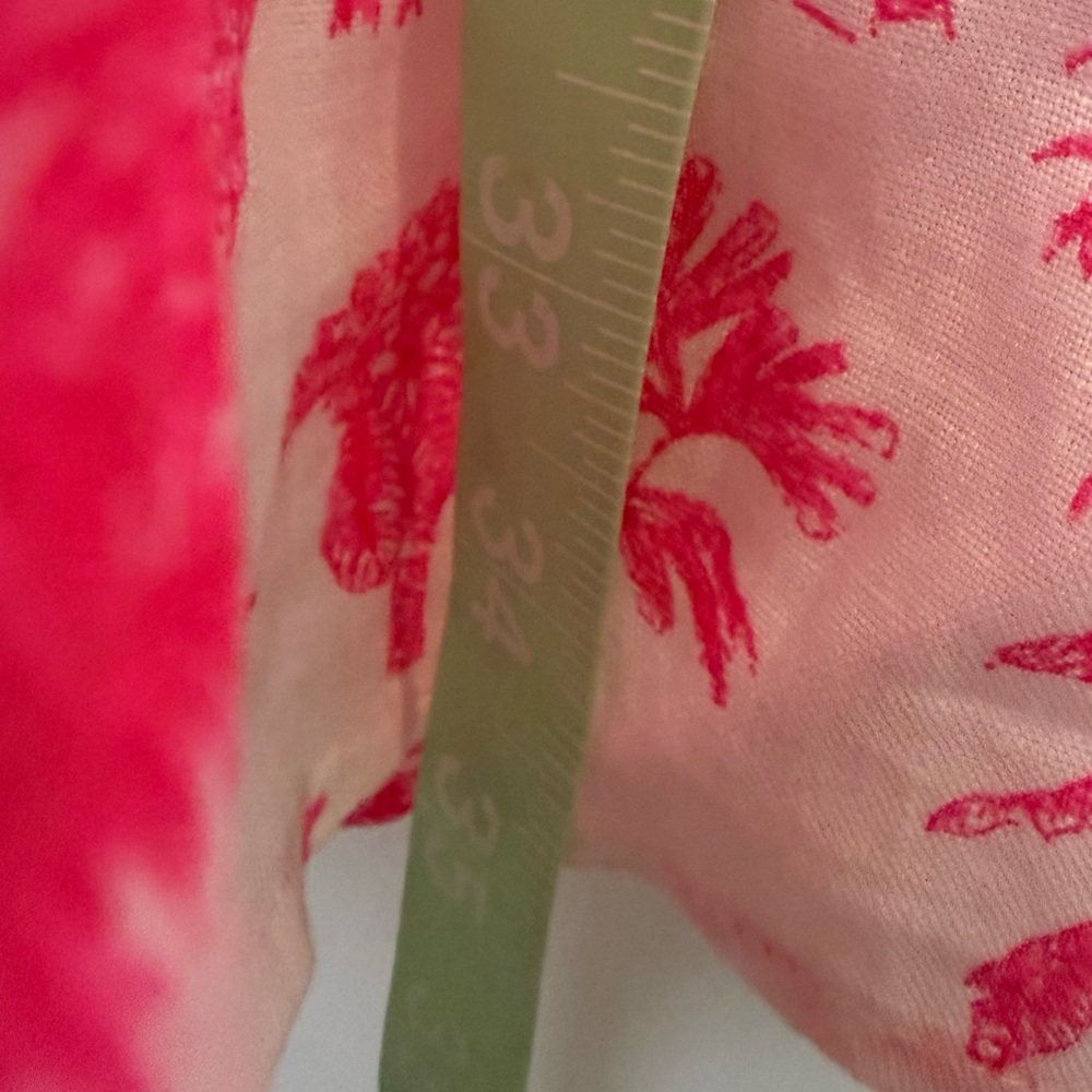 Vineyard Vines Linen Pink Palm Tree Ruffle Mini Dress XS vacation resort wear - Picture 13 of 15